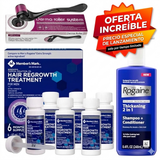1 Dermaroler + Shampoo Rogaine 248ML + Minoxidil 5% Tónico Members Mark 6 Meses