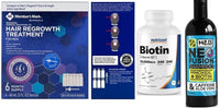 Minoxidil 5% Members Mark Tónico X 6 Meses+1 Biotin 10.000mcg 240 Unidades+ 1 Shampoo Con Minoxidil y Biotin