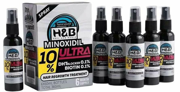 Minoxidil 10% H&B DHTBlocker 0.1% y Biotin 0.1% en Spray